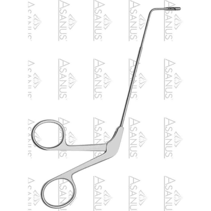 Зажими для ринопластики, ложкоподібні, діам 4,0 мм, зігнуті на 70° вгору, горизонт відкриття, довж шафту 120 мм. Бренд - Asanus Medizintechnik Gmb, Німеччина